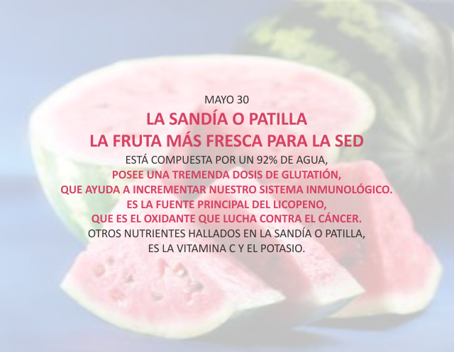 La sandía o patilla la fruta más fresca para la sed